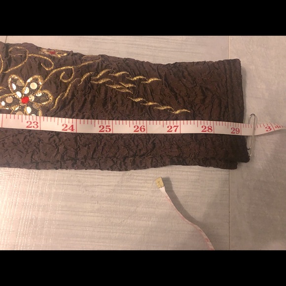 Crinkled Material Soft Legging Embroidery Elastic Waistline Stretchable Cool - Picture 7 of 11